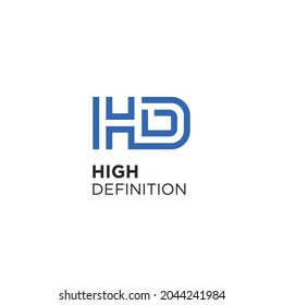 Diseño de símbolo de símbolo de logotipo de líneas mínimas geométricas de monograma HD. Ilustración del vector
