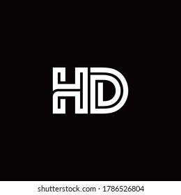 HD monogram logo with abstract line design template