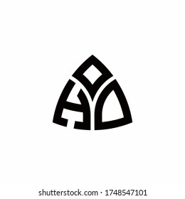 HD monogram logo with modern triangle style design template isolated on white background