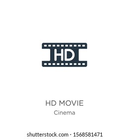 Hd movie icon vector. Trendy flat hd movie icon from cinema collection isolated on white background. Vector illustration can be used for web and mobile graphic design, logo, eps10