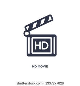 hd movie isolated icon. Simple element illustration from cinema concept. hd movie editable logo symbol design on white background. Can be use for web and mobile.