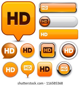 HD orange design elements for website or app. Vector eps10.