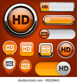 HD orange design elements for website or app. Vector eps10.