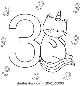 HD printable caticorn and cat unicorn or anime cat coloring pages for children kids and adults. Children coloring pages, caticorn coloring pages, learning for kids. Cat Vector.