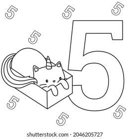 HD printable caticorn and cat unicorn or anime cat coloring pages for children kids and adults. Children coloring pages, caticorn coloring pages, learning for kids. Cat Vector.