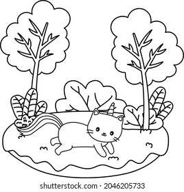 HD printable caticorn and cat unicorn or anime cat coloring pages for children kids and adults. Children coloring pages, caticorn coloring pages, learning for kids. Cat Vector.