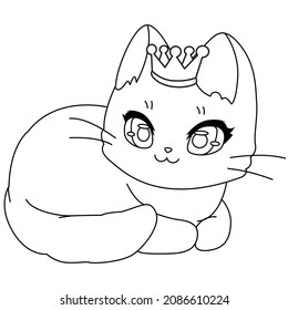 HD printable caticorn and cat unicorn or anime cat coloring pages for children kids and adults. Children coloring pages, caticorn coloring pages, learning for kids. Cat Vector