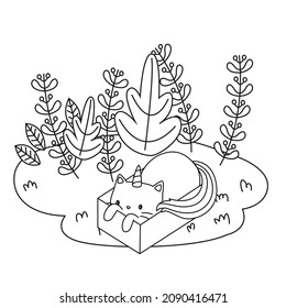HD printable caticorn and cat unicorn or anime cat coloring pages for children kids and adults. Children coloring pages, caticorn coloring pages, learning for kids. Cat Vector