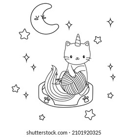 HD printable caticorn   cat unicorn anime cat coloring pages for children kids   adults  Children coloring pages  caticorn coloring pages  learning for kids  Cat Vector