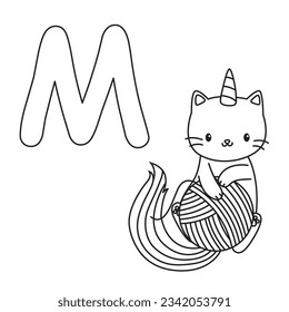 HD printable caticorn and cat unicorn or anime cat coloring pages for children kids and adults. Children coloring pages, caticorn coloring pages, learning for kids. Cat Vector