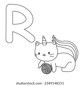 HD printable caticorn and cat unicorn or anime cat coloring pages for children kids and adults. Children coloring pages, caticorn coloring pages, learning for kids. Cat Vector