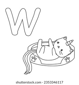 HD printable caticorn and cat unicorn or anime cat coloring pages for children kids and adults. Children coloring pages, caticorn coloring pages, learning for kids. Cat Vector
