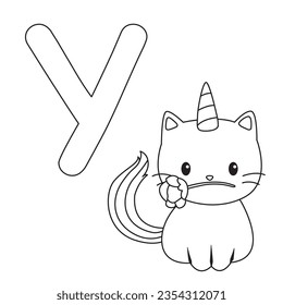 HD printable caticorn and cat unicorn or anime cat coloring pages for children kids and adults. Children coloring pages, caticorn coloring pages, learning for kids. Cat Vector
