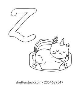 HD printable caticorn and cat unicorn or anime cat coloring pages for children kids and adults. Children coloring pages, caticorn coloring pages, learning for kids. Cat Vector

