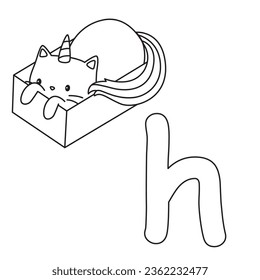 HD printable caticorn and cat unicorn or anime cat coloring pages for children kids and adults. Children coloring pages, caticorn coloring pages, learning for kids. Cat Vector
