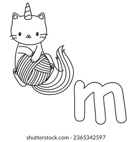 HD printable caticorn and cat unicorn or anime cat coloring pages for children kids and adults. Children coloring pages, caticorn coloring pages, learning for kids. Cat Vector