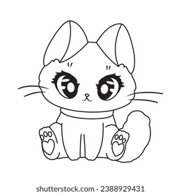 HD printable caticorn and cat unicorn or anime cat coloring pages for children kids and adults. Children coloring pages, caticorn coloring pages, learning for kids. Cat Vector
