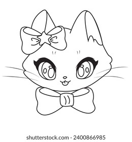 HD printable caticorn and cat unicorn or anime cat coloring pages for children kids and adults. Children coloring pages, caticorn coloring pages, learning for kids. Cat Vector

