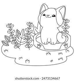 HD imprimible caticorn y gato unicornio o anime gato para colorear páginas para niños y adultos. Páginas para colorear para niños, páginas para colorear de caticorn, aprendizaje para niños. Vector de gato
