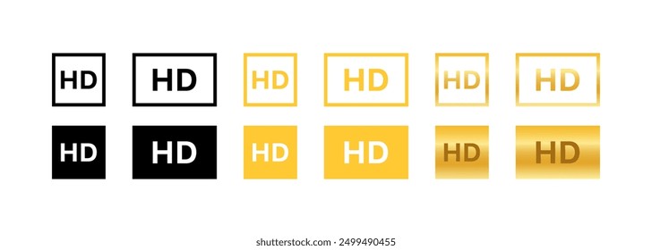 Iconos de conjunto de calidad HD. Estilo plano y silueta. Iconos del vector.