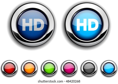 HD realistic buttons. Vector illustration.