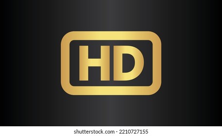 HD resolution vector icon in trendy flat style. HD resolution golden icon vector eps10.