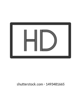HD Screen icon isolated on white background. HD TV symbol modern, simple, vector, icon for website design, mobile app, ui. Vector Illustration