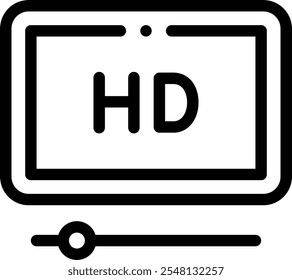 hd screen icon. Thin Linear Style Design Isolated On White Background