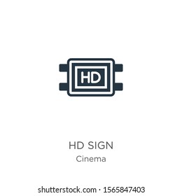 Hd sign icon vector. Trendy flat hd sign icon from cinema collection isolated on white background. Vector illustration can be used for web and mobile graphic design, logo, eps10
