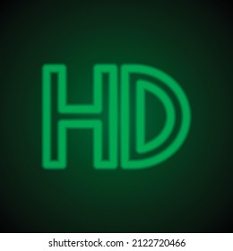 HD simple icon vector. Flat desing. Green neon on black background with green light.ai