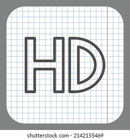 HD simple icon vector. Flat desing. On graph paper. Grey background.ai