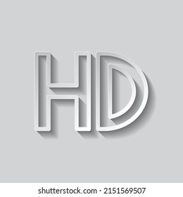 HD Simple Icon Vector. Flat Design. Paper Style With Shadow. Gray Background.ai