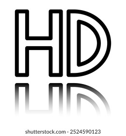 HD Vector de icono simple. Diseño plano. Icono negro con reflejo de espejo. El fondo blanco.ai