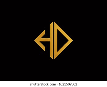HD square shape gold color logo