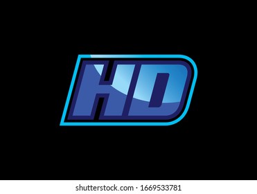 Plantilla vectorial de diseño del logotipo de la carta inicial H D HD, símbolo de alfabeto gráfico para identidad empresarial