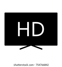 Hd television silhouette icon. TV, video symbol. 96x96 for Web Graphics and Apps.  Simple Minimal Pictogram. Vector