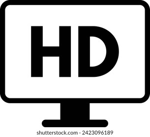 HD tv icon . High definition television symbol . Vector illustration