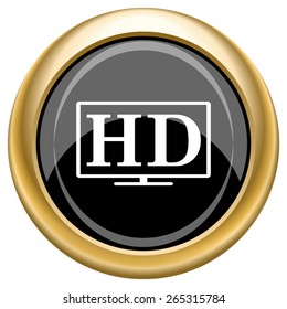 HD TV icon. Internet button on white  background. EPS10 Vector. 