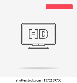 Hd tv icon. Vector concept illustration for design.