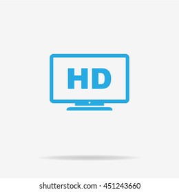 Hd tv icon. Vector concept illustration for design.