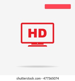 Hd tv icon. Vector concept illustration for design.