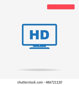 Hd tv icon. Vector concept illustration for design.