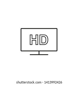 HD tv icon with white background. Vector flat design