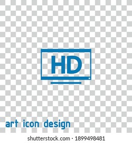 hd tv vector icon on an abstract background