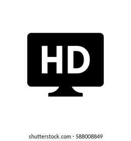 HD TV.Monitor sign.flat icon