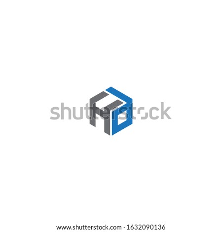 Hd unique letter logo design with blue and grey.