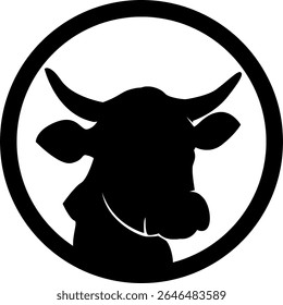 HD vector silhouette of cow animal. logo icon