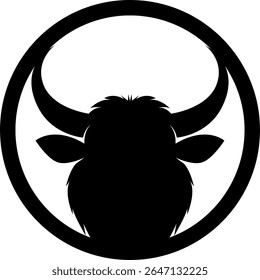 HD vector silhouette of cow animal. logo icon