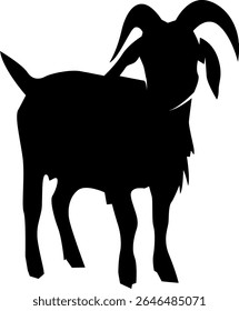 HD vector silhouette of goat animal. logo icon