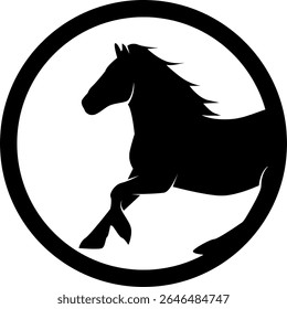 HD vector silhouette of horse animal. logo icon